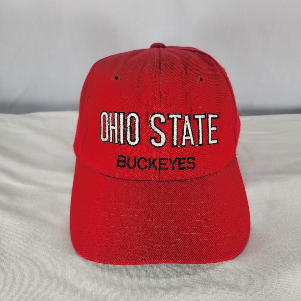 Vintage 90s Ohio State Buckeyes Twins Wool Snapback Hat Red NCAA OSU Cap